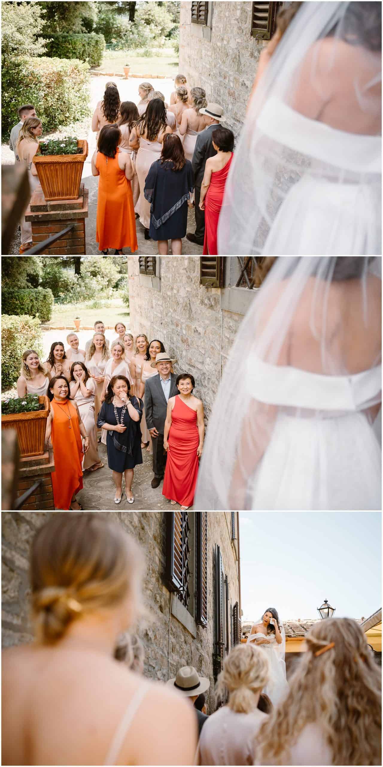 The bride is ready for her wedding ceremony at Borgo Castelvecchi in Tuscany, Italy
