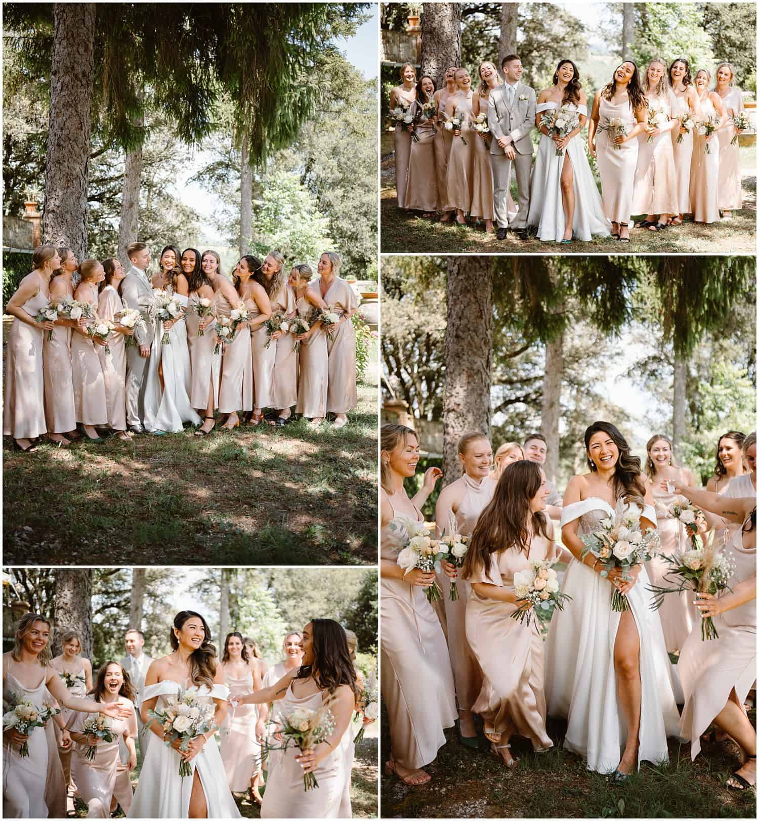 Bridal party formals taken in Tuscany by the destination wedding photographers Ludovica & Valerio