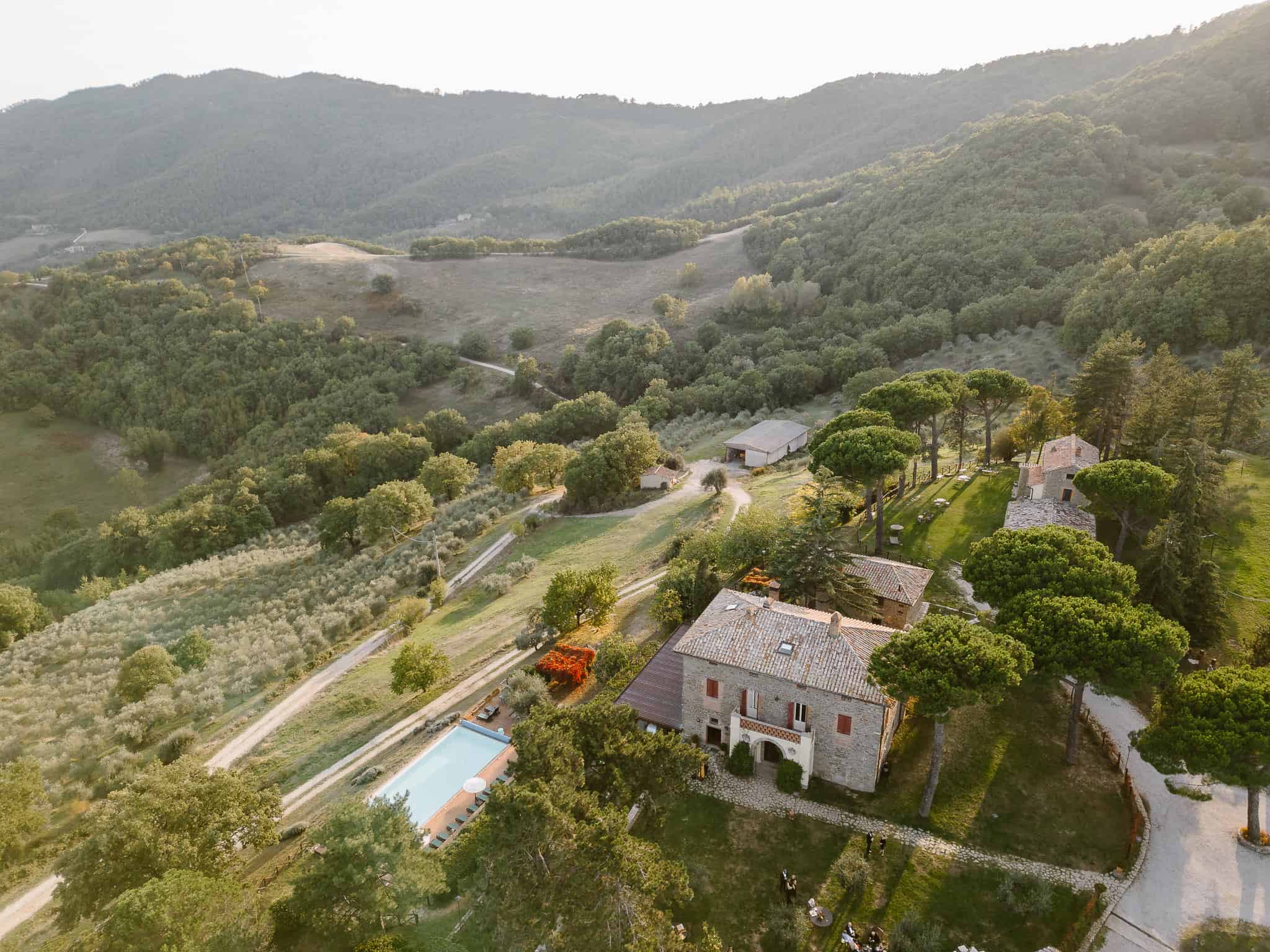 Italian countryside with a wedding venue