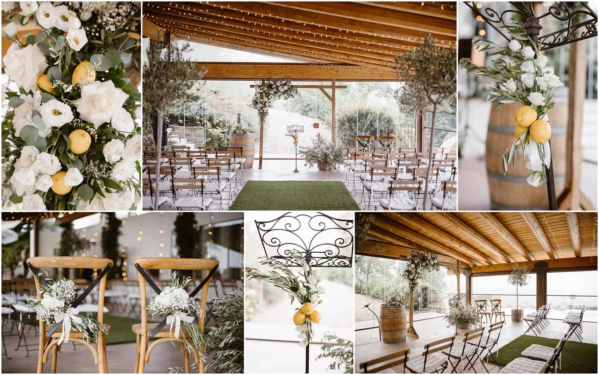 Floral wedding decor for a wedding in Langhe, Italy